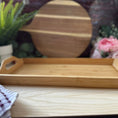 Load image into Gallery viewer, Personalised Bamboo Serving Tray – Custom Laser Engraved Wooden Breakfast or Drinks Tray with Handles Krevana Personalised Bamboo Serving Tray – Custom Laser Engraved Wooden Breakfast or Drinks Tray with Handles
