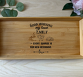 Load image into Gallery viewer, Personalised Bamboo Serving Tray – Custom Laser Engraved Wooden Breakfast or Drinks Tray with Handles Krevana Personalised Bamboo Serving Tray – Custom Laser Engraved Wooden Breakfast or Drinks Tray with Handles
