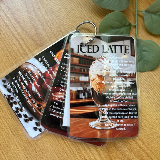 Coffee Recipe Card Set – 4 Unique Recipes: Latte, Irish Coffee, Coffee Cocktail & Alcohol-Free Mix. Krevana Coffee Recipe Card Set – 4 Unique Recipes: Latte, Irish Coffee, Coffee Cocktail & Alcohol-Free Mix.