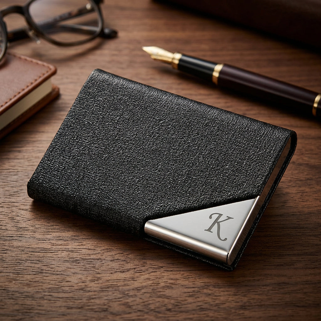 Personalized Business Card Holder, Laser Engraved Stainless Steel PU Leather Card Holder, Gift for Business man or Woman. My Store Personalized Business Card Holder, Laser Engraved Stainless Steel PU Leather Card Holder, Gift for Business man or Woman.