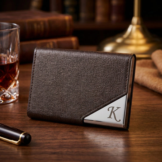 Personalized Business Card Holder, Laser Engraved Stainless Steel PU Leather Card Holder, Gift for Business man or Woman. My Store Personalized Business Card Holder, Laser Engraved Stainless Steel PU Leather Card Holder, Gift for Business man or Woman.