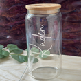 Load image into Gallery viewer, Personalised Glass Jar with Bamboo Lid
