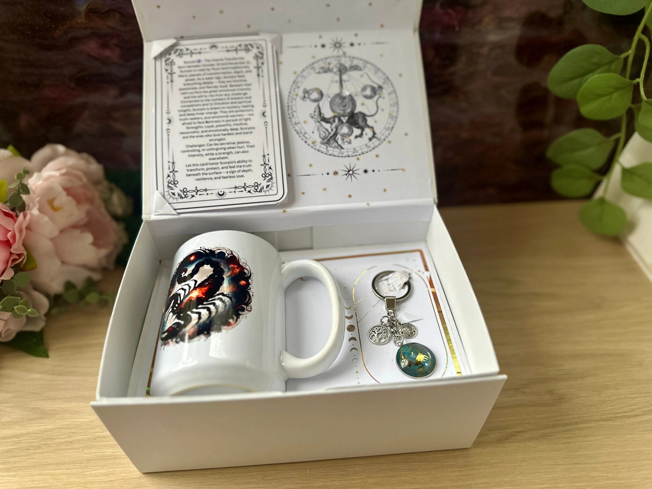 Personalised Zodiac Gift Set – 15oz Mug, Keychain & Free Zodiac Description Card in Luxury Magnetic Box Krevana Personalised Zodiac Gift Set – 15oz Mug, Keychain & Free Zodiac Description Card in Luxury Magnetic Box