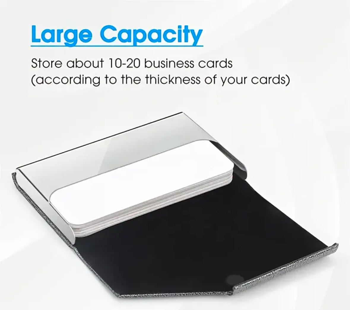 Personalized Business Card Holder, Laser Engraved Stainless Steel PU Leather Card Holder, Gift for Business man or Woman.