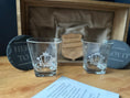 Load image into Gallery viewer, Personalised Wooden Whiskey Gift Set — Engraved Shadow Box with Two Glasses & Custom Plaque Krevana Personalised Wooden Whiskey Gift Set — Engraved Shadow Box with Two Glasses & Custom Plaque
