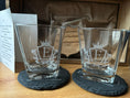 Load image into Gallery viewer, Personalised Wooden Whiskey Gift Set — Engraved Shadow Box with Two Glasses & Custom Plaque Krevana Personalised Wooden Whiskey Gift Set — Engraved Shadow Box with Two Glasses & Custom Plaque
