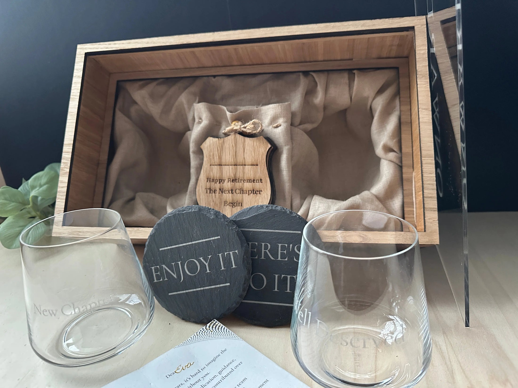 Personalised Luxury Wooden Gift Set — Retirement Gift or Custom Set Krevana Personalised Luxury Wooden Gift Set — Retirement Gift or Custom Set