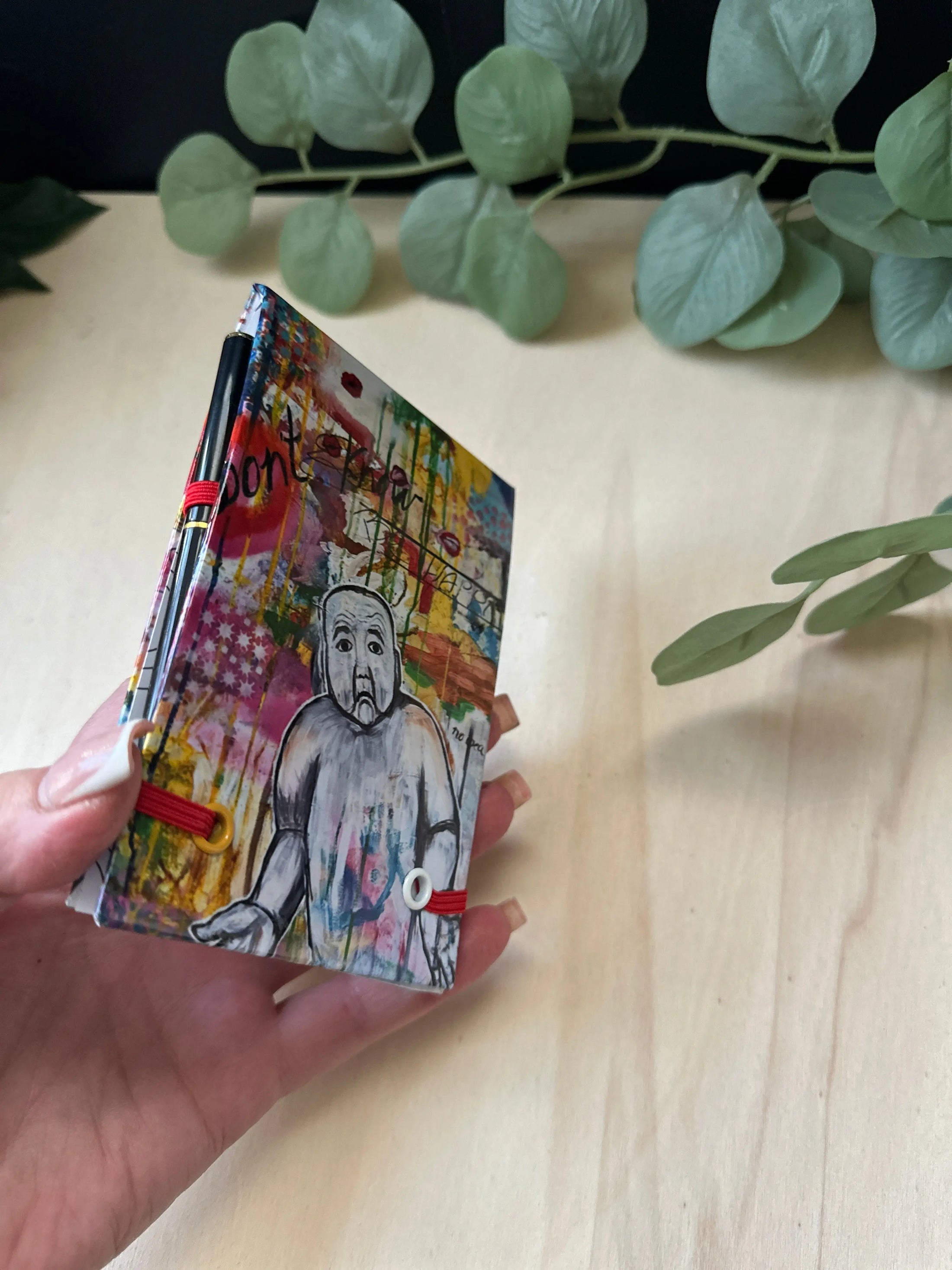 Abstract Art Notepad Holder | Eva Kramer "I Didn't Know" Mixed Media Painting Krevana Abstract Art Notepad Holder | Eva Kramer "I Didn't Know" Mixed Media Painting