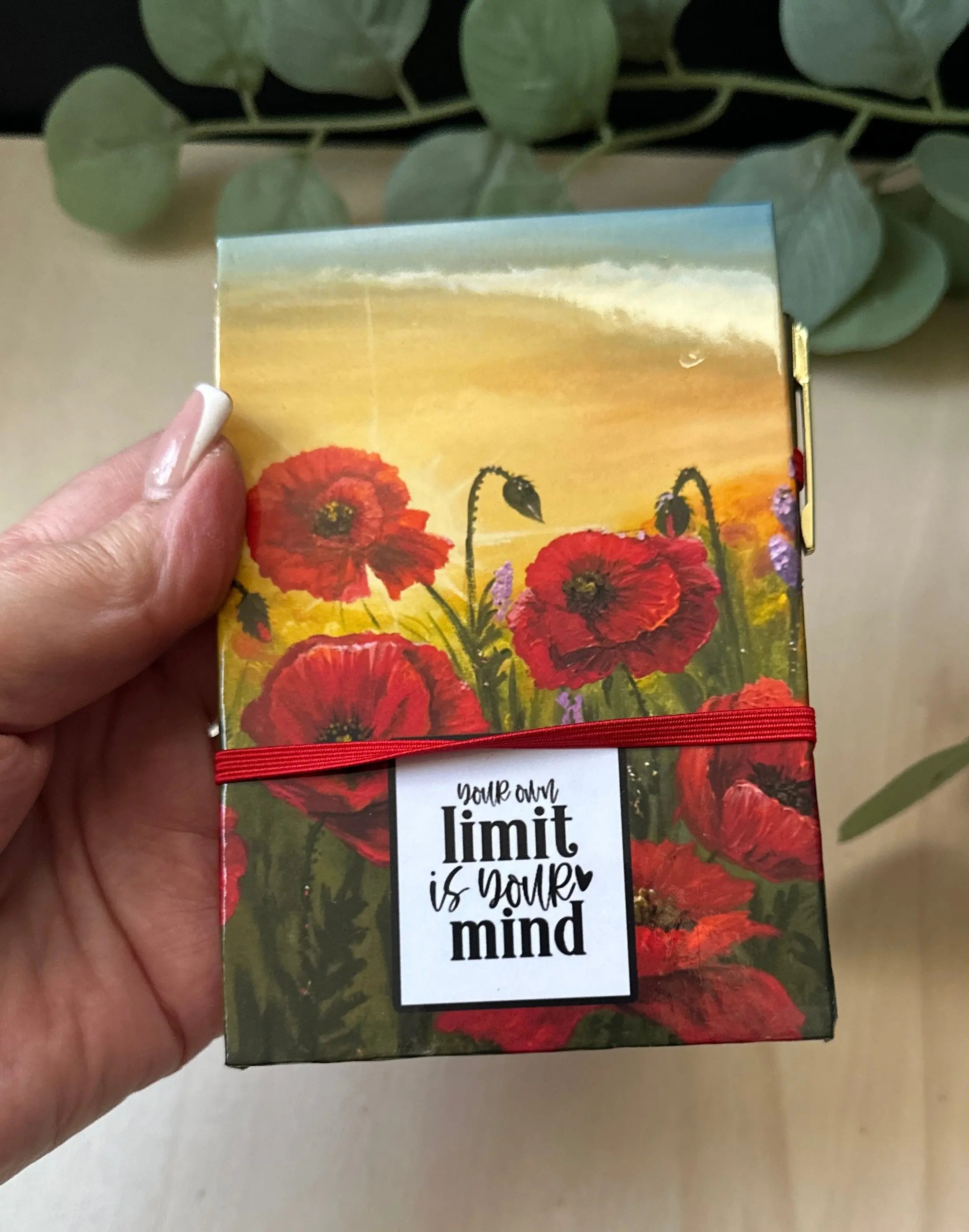 Poppy Art  Notepad Holder | Motivational Quote, Refillable Notepad, Pen Set UK Krevana Poppy Art  Notepad Holder | Motivational Quote, Refillable Notepad, Pen Set UK