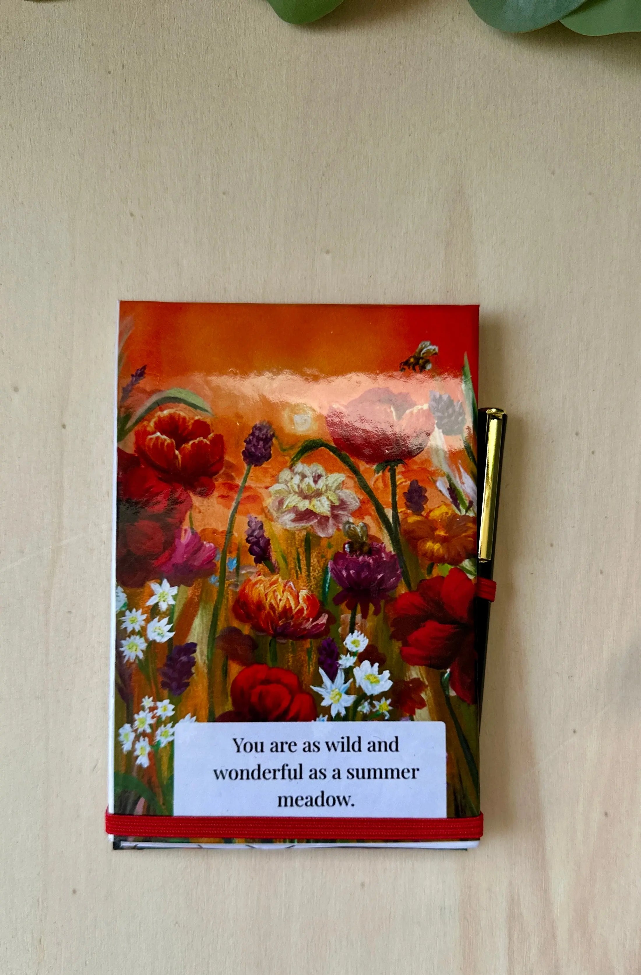 Wildflower Meadow Notepad Holder with Pen | Original Artwork Gift UK Krevana Wildflower Meadow Notepad Holder with Pen | Original Artwork Gift UK