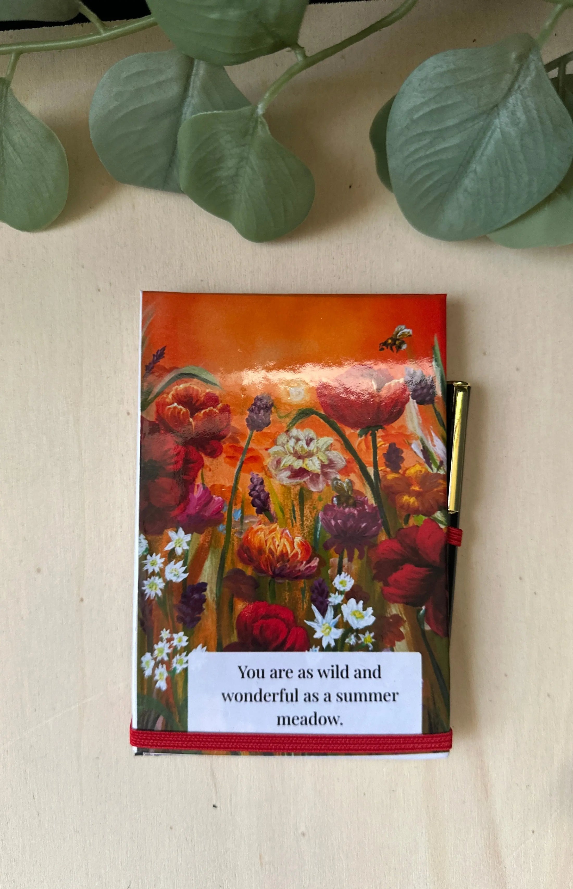 Wildflower Meadow Notepad Holder with Pen | Original Artwork Gift UK Krevana Wildflower Meadow Notepad Holder with Pen | Original Artwork Gift UK