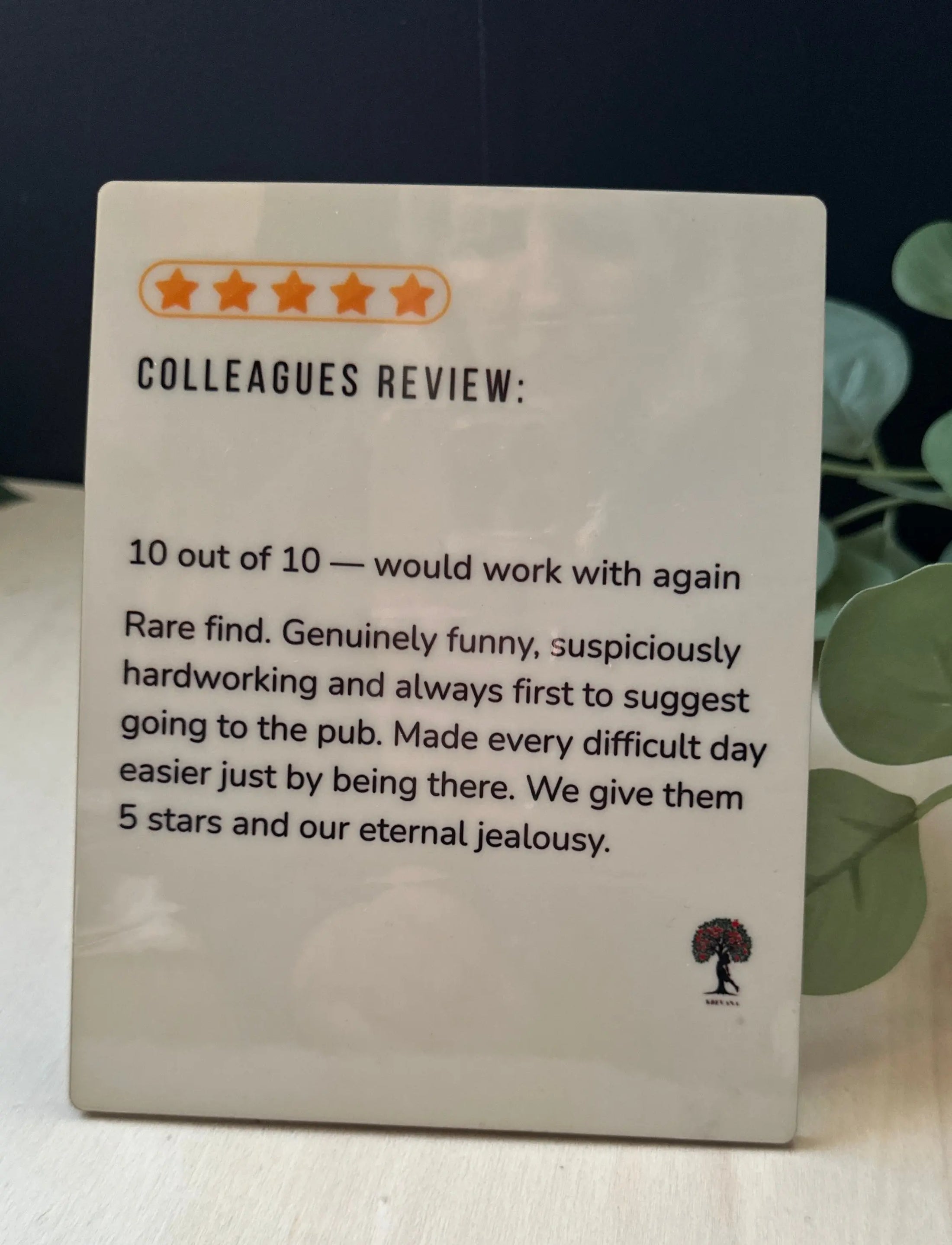 Funny Review Sign, Colleague Leaving Gift Krevana Funny Review Sign, Colleague Leaving Gift