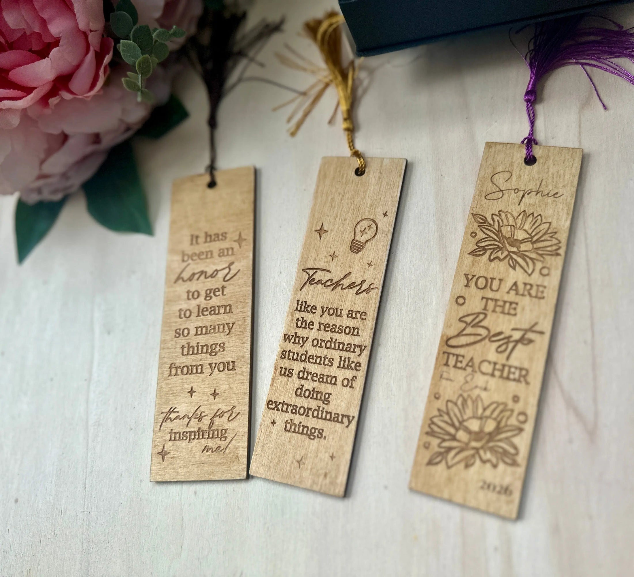 Personalised Teacher Gift Set | Engraved Wooden Bookmark Pen Box | Thank You Teacher Gift | End of Term Gift for Teacher 2026 Krevana Personalised Teacher Gift Set | Engraved Wooden Bookmark Pen Box | Thank You Teacher Gift | End of Term Gift for Teacher 2026