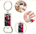Load image into Gallery viewer, Personalized Laser Engraved and Photo insert Stainless steel Bottle opener Keychain, Birthday gift, Anniversary Gift,
