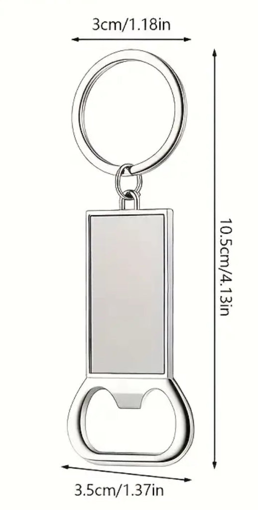 Personalized Laser Engraved and Photo insert Stainless steel Bottle opener Keychain, Birthday gift, Anniversary Gift,