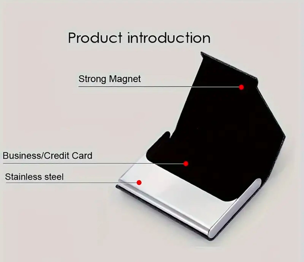 Personalized Business Card Holder, Laser Engraved Stainless Steel PU Leather Card Holder, Gift for Business man or Woman.