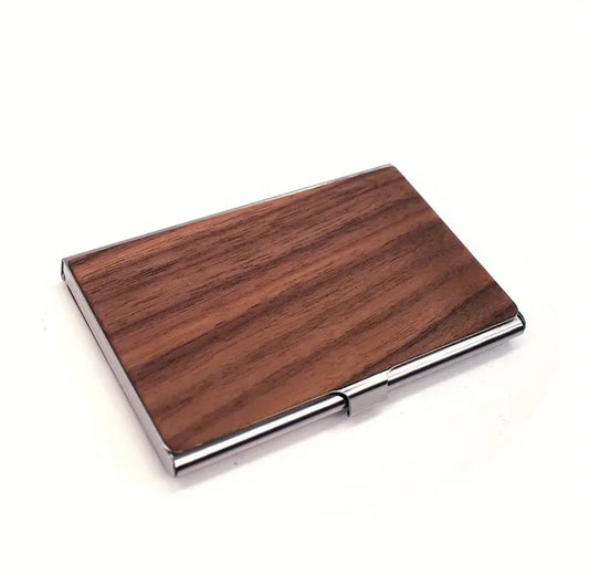 Personalised Wooden Business Card Holder, Laser Engraved Wooden Card Wallet, Gift for Him, Gift for Her, Father's Day Gift.