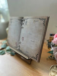 Load image into Gallery viewer, Personalized Wooden Book Stand Holder for recipe book, cookbook– Gift for Birthday, Gift for Her, Gift for Home or Kitchen Krevana Personalized Wooden Book Stand Holder for recipe book, cookbook– Gift for Birthday, Gift for Her, Gift for Home or Kitchen
