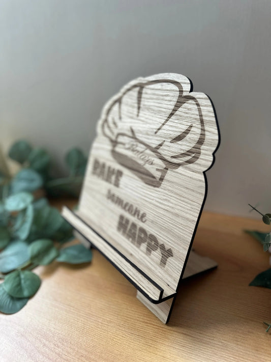 Personalized Wooden Book Stand Holder for recipe book, cookbook– Gift for Birthday, Gift for Her, Gift for Home or Kitchen Krevana Personalized Wooden Book Stand Holder for recipe book, cookbook– Gift for Birthday, Gift for Her, Gift for Home or Kitchen