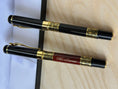 Load image into Gallery viewer, Personalised Luxury Heavyweight rollerball Pen – Black or Rosewood colour, Gold Detailing, Engraved Gift, Refillable Black & Blue Ink Krevana Personalised Luxury Heavyweight rollerball Pen – Black or Rosewood colour, Gold Detailing, Engraved Gift, Refillable Black & Blue Ink
