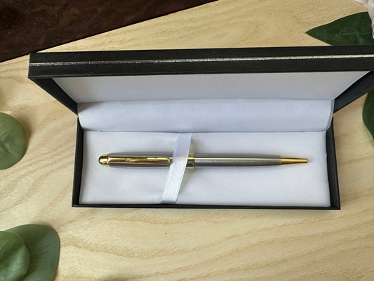 Personalized Silver & Gold Ballpoint Pens – Custom Engraved Gift Set for Business, Office & Special Occasions Krevana Personalized Silver & Gold Ballpoint Pens – Custom Engraved Gift Set for Business, Office & Special Occasions