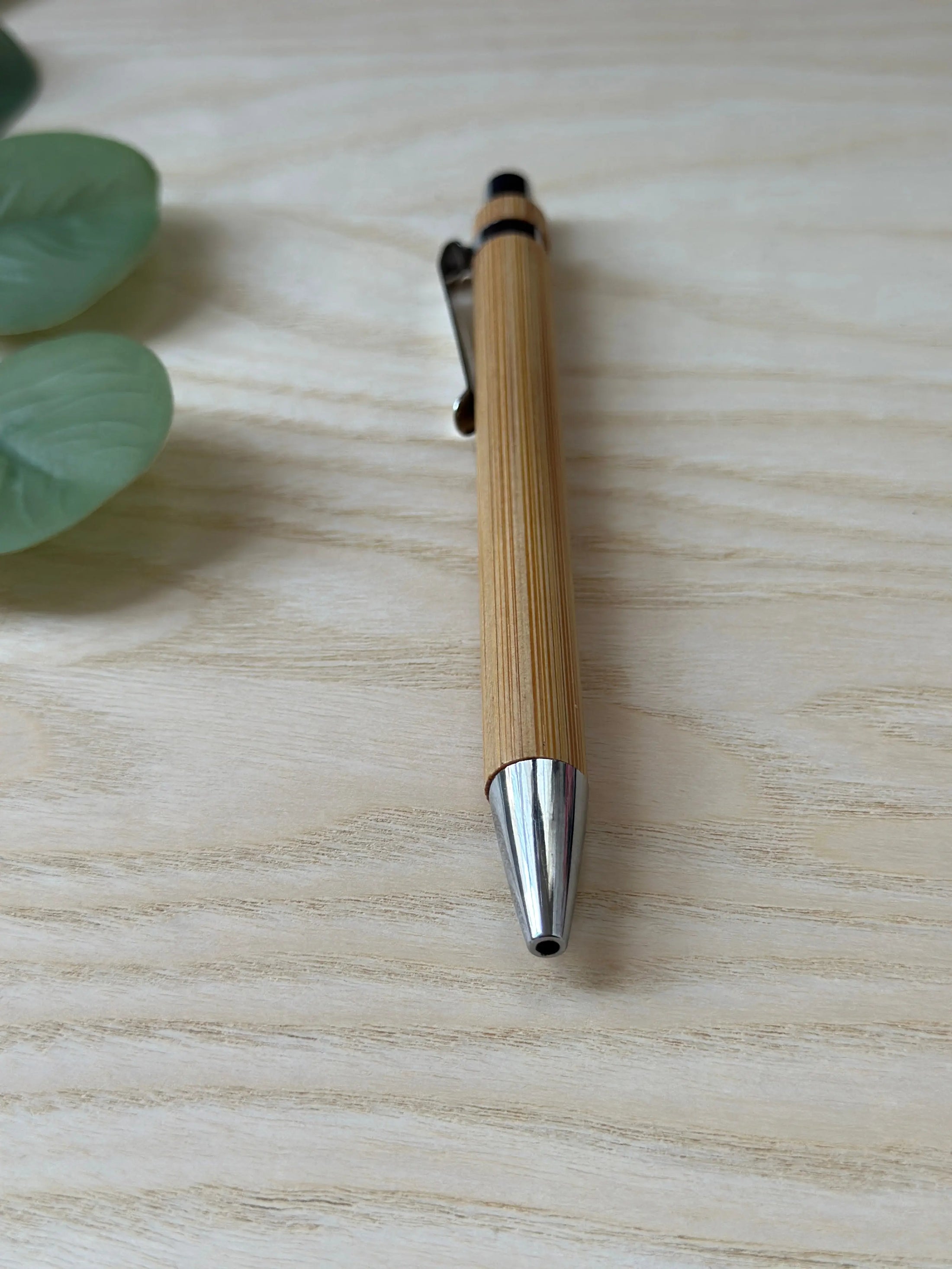 Personalized Bamboo Ballpoint Pen – Eco-Friendly Wooden Pen with Stainless Steel Accents, Refillable Corporate Gift Krevana Personalized Bamboo Ballpoint Pen – Eco-Friendly Wooden Pen with Stainless Steel Accents, Refillable Corporate Gift