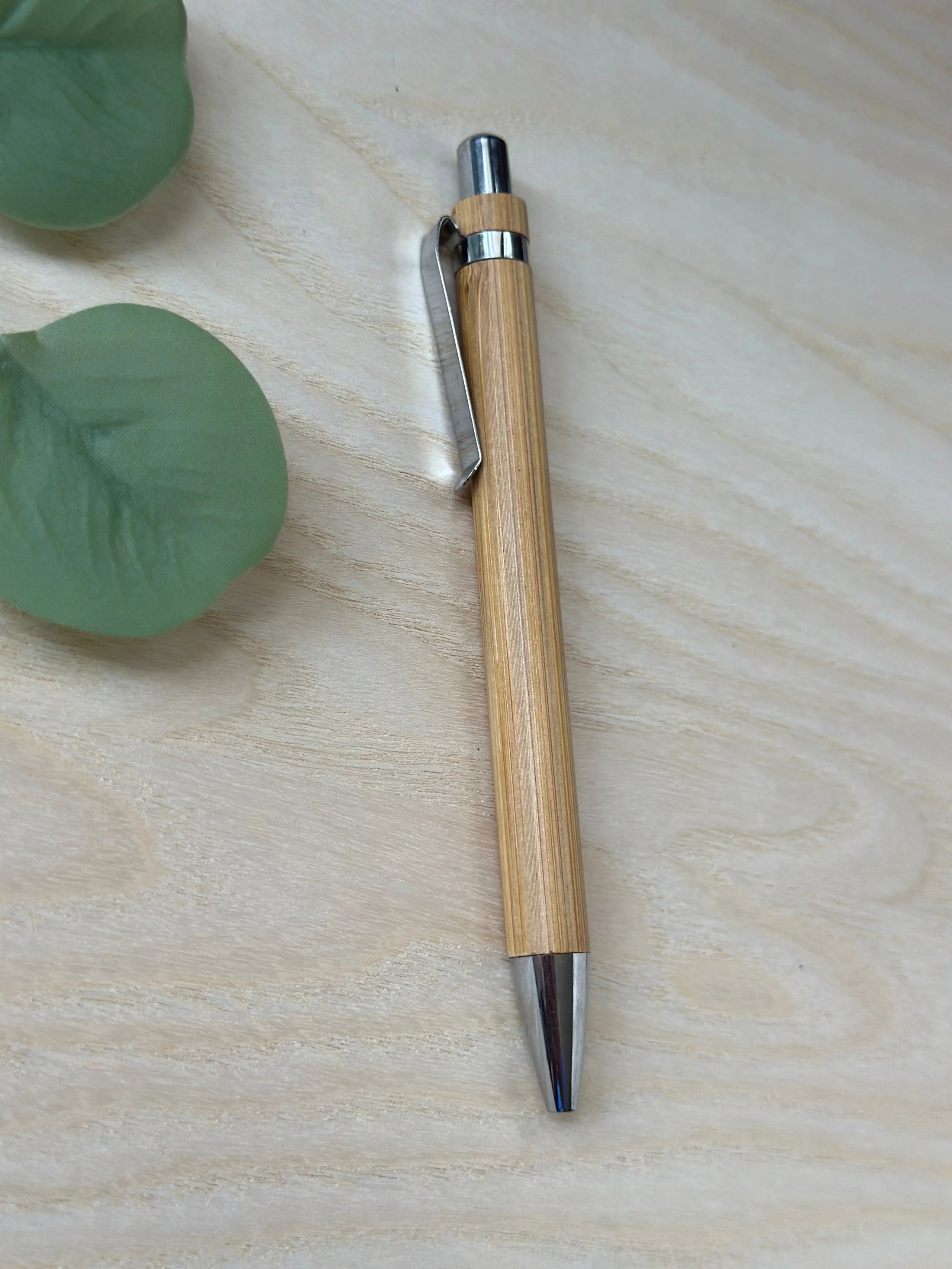 Personalized Bamboo Ballpoint Pen – Eco-Friendly Wooden Pen with Stainless Steel Accents, Refillable Corporate Gift Krevana Personalized Bamboo Ballpoint Pen – Eco-Friendly Wooden Pen with Stainless Steel Accents, Refillable Corporate Gift