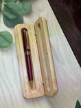 Load image into Gallery viewer, Personalized Red Wooden Ballpoint Pen with Gold Accents – Custom Engraved Pen with Optional Bamboo Gift Case Krevana Personalized Red Wooden Ballpoint Pen with Gold Accents – Custom Engraved Pen with Optional Bamboo Gift Case
