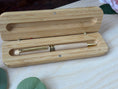 Load image into Gallery viewer, Personalized Maple Wood Ballpoint Pen – Custom Engraved Light Wooden Pen with Gold Accents & Optional Gift Case Krevana Personalized Maple Wood Ballpoint Pen – Custom Engraved Light Wooden Pen with Gold Accents & Optional Gift Case
