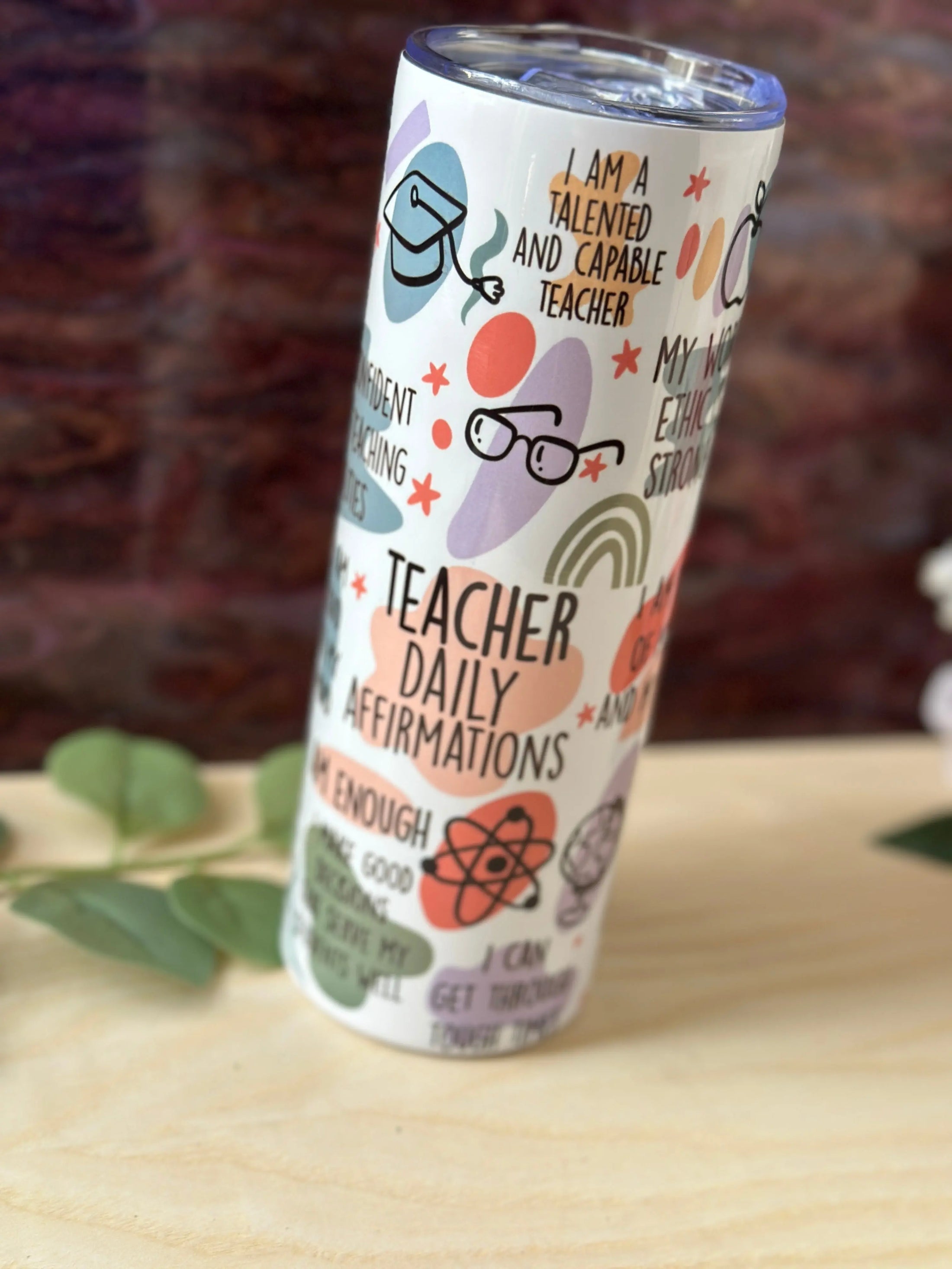 Teacher Affirmation Tumbler – Inspirational Stainless Steel Travel Cup with Daily Positive Quotes, Perfect Teacher Gift Krevana Teacher Affirmation Tumbler – Inspirational Stainless Steel Travel Cup with Daily Positive Quotes, Perfect Teacher Gift