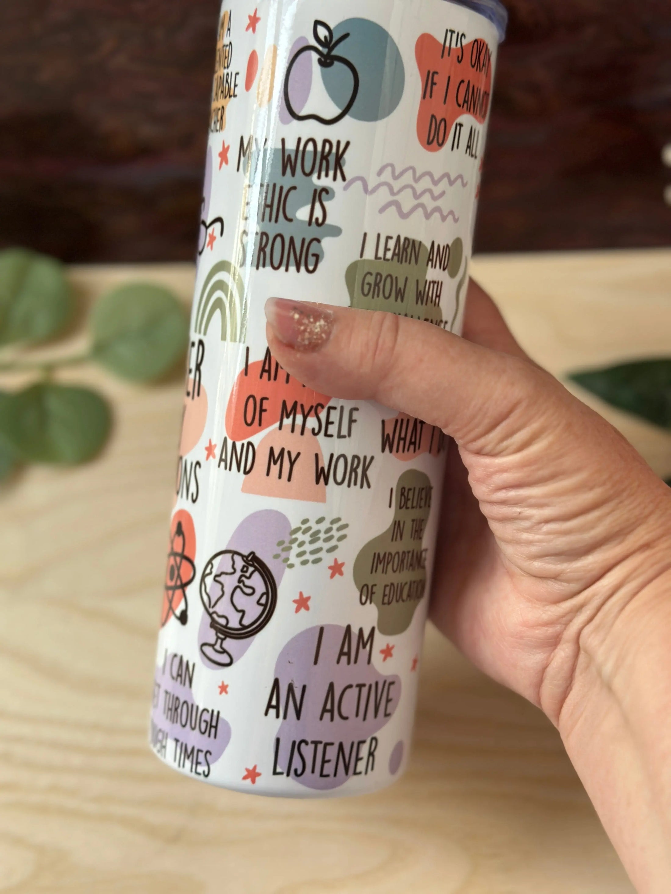 Teacher Affirmation Tumbler – Inspirational Stainless Steel Travel Cup with Daily Positive Quotes, Perfect Teacher Gift Krevana Teacher Affirmation Tumbler – Inspirational Stainless Steel Travel Cup with Daily Positive Quotes, Perfect Teacher Gift