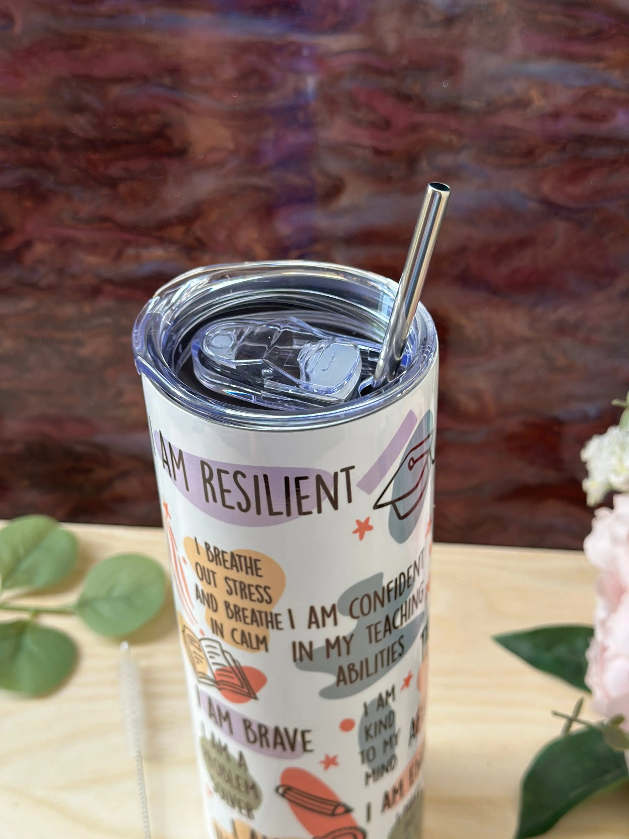 Teacher Affirmation Tumbler – Inspirational Stainless Steel Travel Cup with Daily Positive Quotes, Perfect Teacher Gift Krevana Teacher Affirmation Tumbler – Inspirational Stainless Steel Travel Cup with Daily Positive Quotes, Perfect Teacher Gift