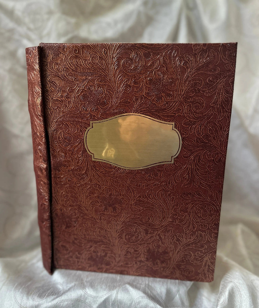 Personalised Large Book Box – Unique Custom Storage Box with Silk Interior ot velvet. Vintage Paper Edges, Fits Tumblers, Glasses & Keepsakes Krevana Personalised Large Book Box – Unique Custom Storage Box with Silk Interior ot velvet. Vintage Paper Edges, Fits Tumblers, Glasses & Keepsakes