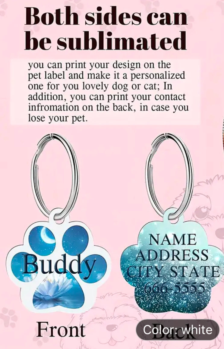 Personalized Double-Side Printed Pet Tag, Pet Owner Gift, Pet Lovers Gifts