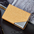Load image into Gallery viewer, Personalized Business Card Holder, Laser Engraved Stainless Steel PU Leather Card Holder, Gift for Business man or Woman.
