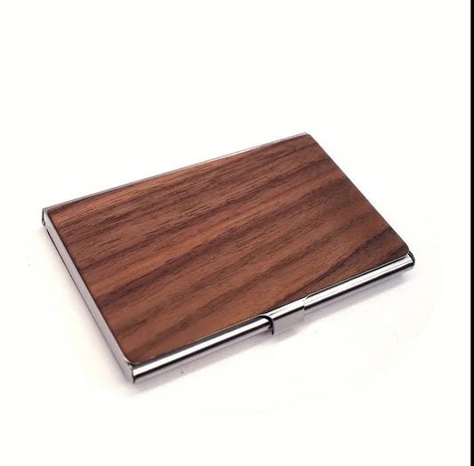 Personalised Wooden Business Card Holder, Laser Engraved Wooden Card Wallet, Gift for Him, Gift for Her, Father's Day Gift.