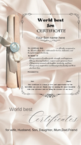 Load image into Gallery viewer, World Best Certificate, Mother's Day gift, Birthday Gift, Father Day Gift, Funny Certificate,
