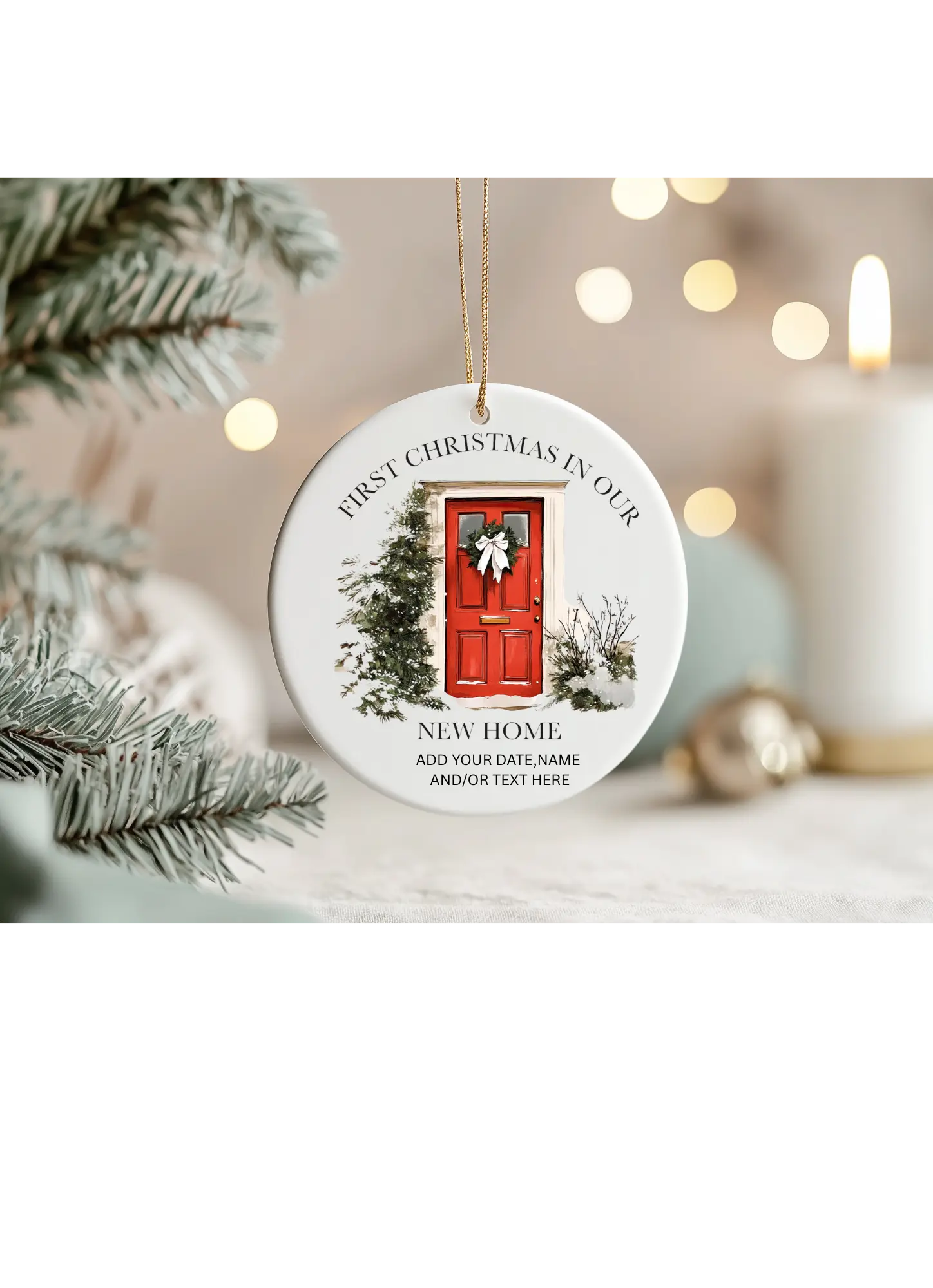 Personalised Ornament – First Christmas in Our New Home | Gift Box & Card | Add Family Name or Custom Design Krevana Personalised Ornament – First Christmas in Our New Home | Gift Box & Card | Add Family Name or Custom Design