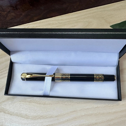 Personalised Luxury Heavyweight rollerball Pen – Black or Rosewood colour, Gold Detailing, Engraved Gift, Refillable Black & Blue Ink Krevana Personalised Luxury Heavyweight rollerball Pen – Black or Rosewood colour, Gold Detailing, Engraved Gift, Refillable Black & Blue Ink
