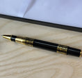Load image into Gallery viewer, Personalised Luxury Heavyweight rollerball Pen – Black or Rosewood colour, Gold Detailing, Engraved Gift, Refillable Black & Blue Ink Krevana Personalised Luxury Heavyweight rollerball Pen – Black or Rosewood colour, Gold Detailing, Engraved Gift, Refillable Black & Blue Ink
