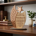 Load image into Gallery viewer, Personalised Wooden Employee Recognition Award – Star Achievement & Long Service Award
