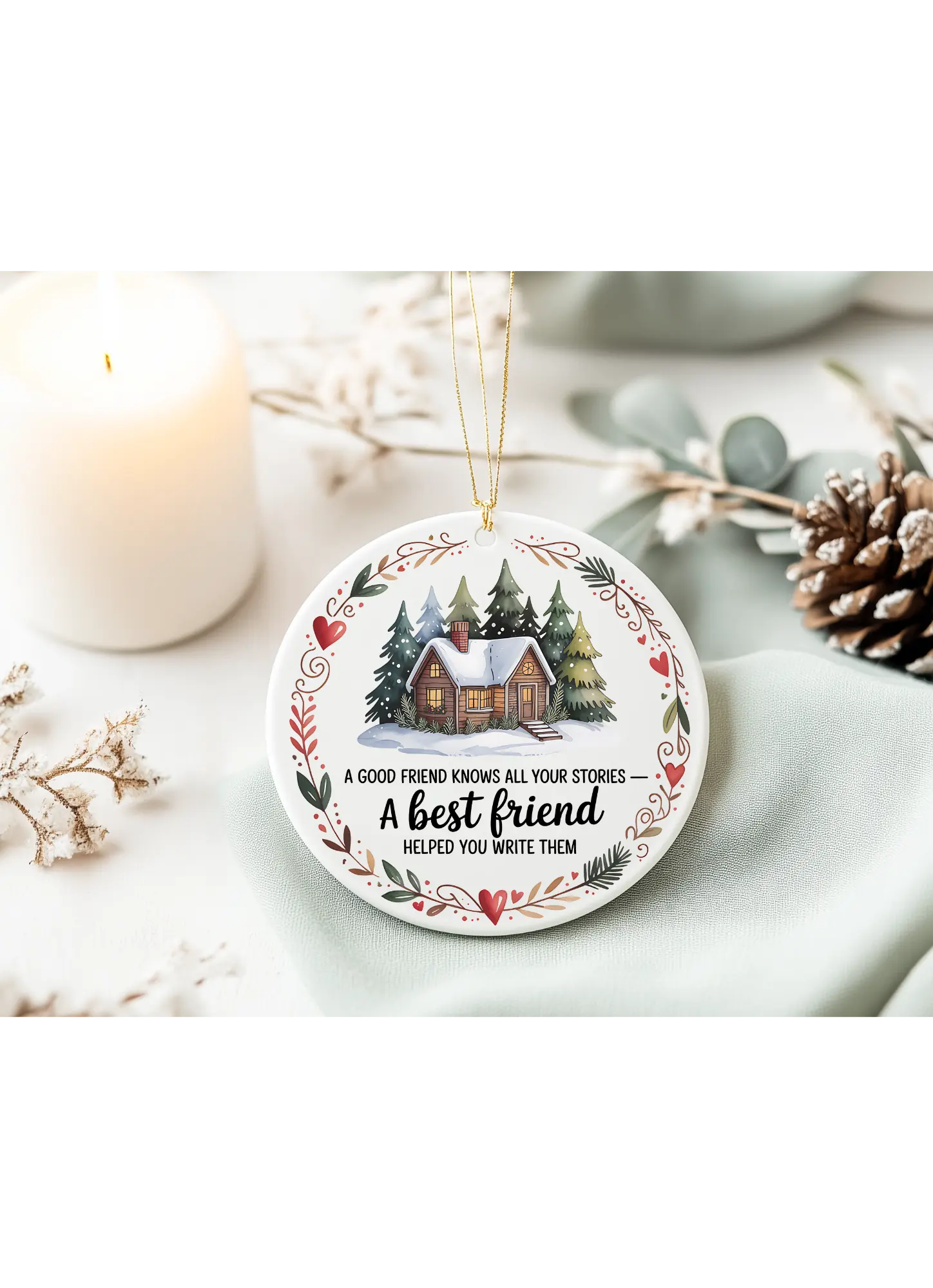 Personalised Christmas Ornament – Best Friend Gift with Card & Gift Box | Add Name or Custom Design Krevana Personalised Christmas Ornament – Best Friend Gift with Card & Gift Box | Add Name or Custom Design