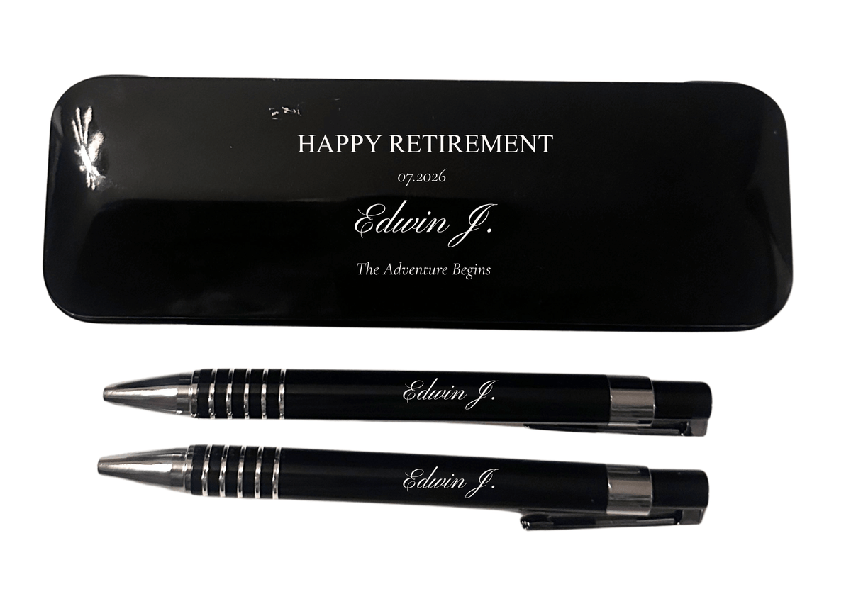 Personalised Pen and Pencil Set with Engraved Metal Case