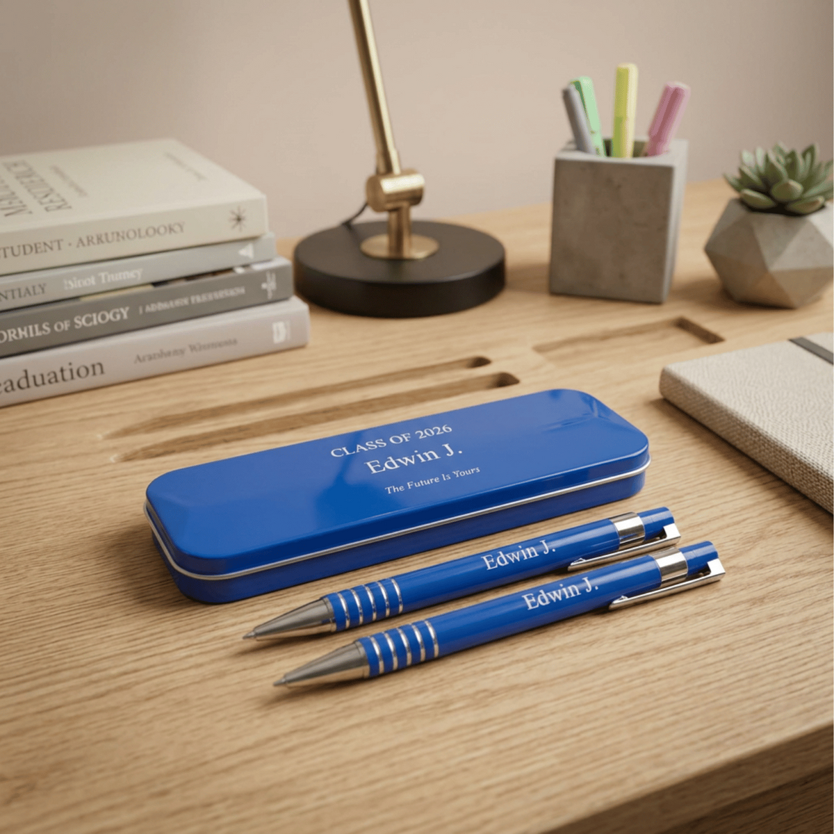 Personalised Pen and Pencil Set with Engraved Metal Case