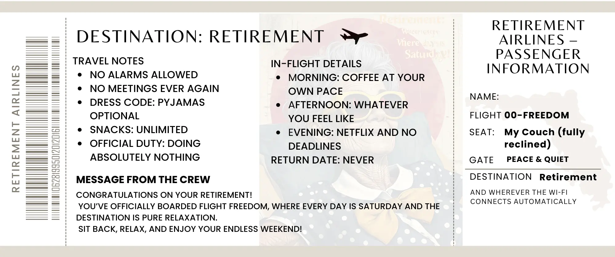 Personalised Retirement Passport & Boarding Pass Gift Set – Unique Farewell Keepsake | Funny Travel-Style Retirement Gift Krevana Personalised Retirement Passport & Boarding Pass Gift Set – Unique Farewell Keepsake | Funny Travel-Style Retirement Gift