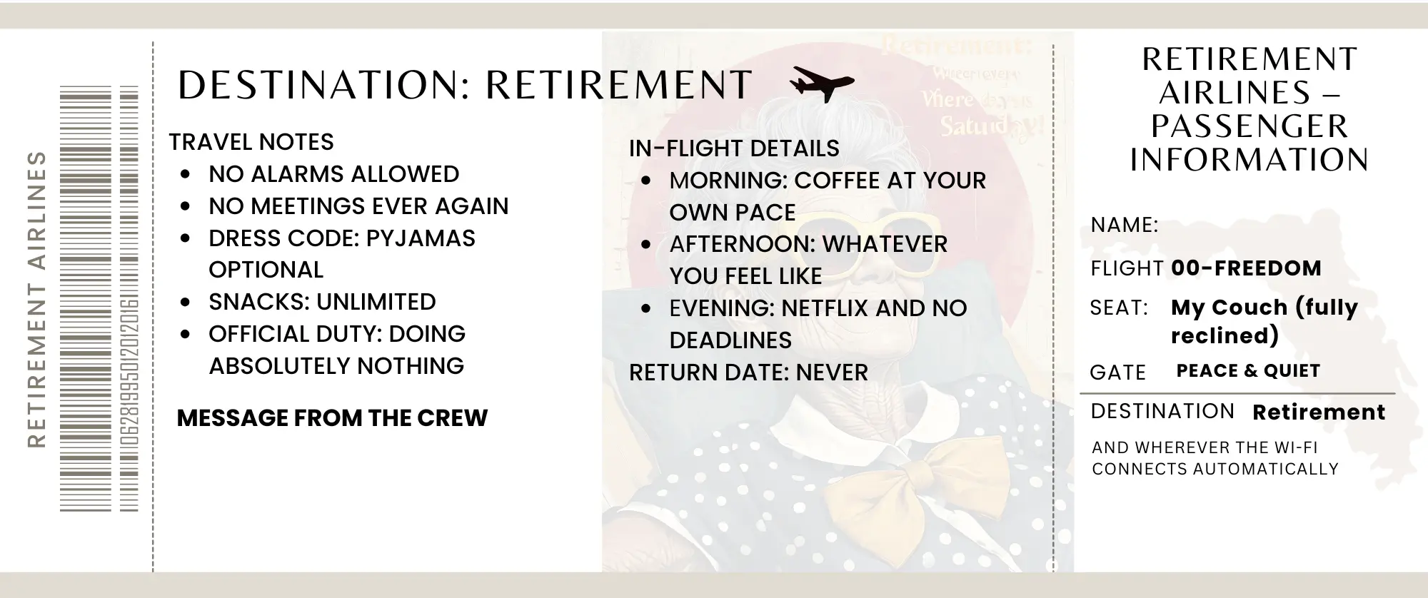 Personalised Retirement Passport & Boarding Pass Gift Set – Unique Farewell Keepsake | Funny Travel-Style Retirement Gift Krevana Personalised Retirement Passport & Boarding Pass Gift Set – Unique Farewell Keepsake | Funny Travel-Style Retirement Gift