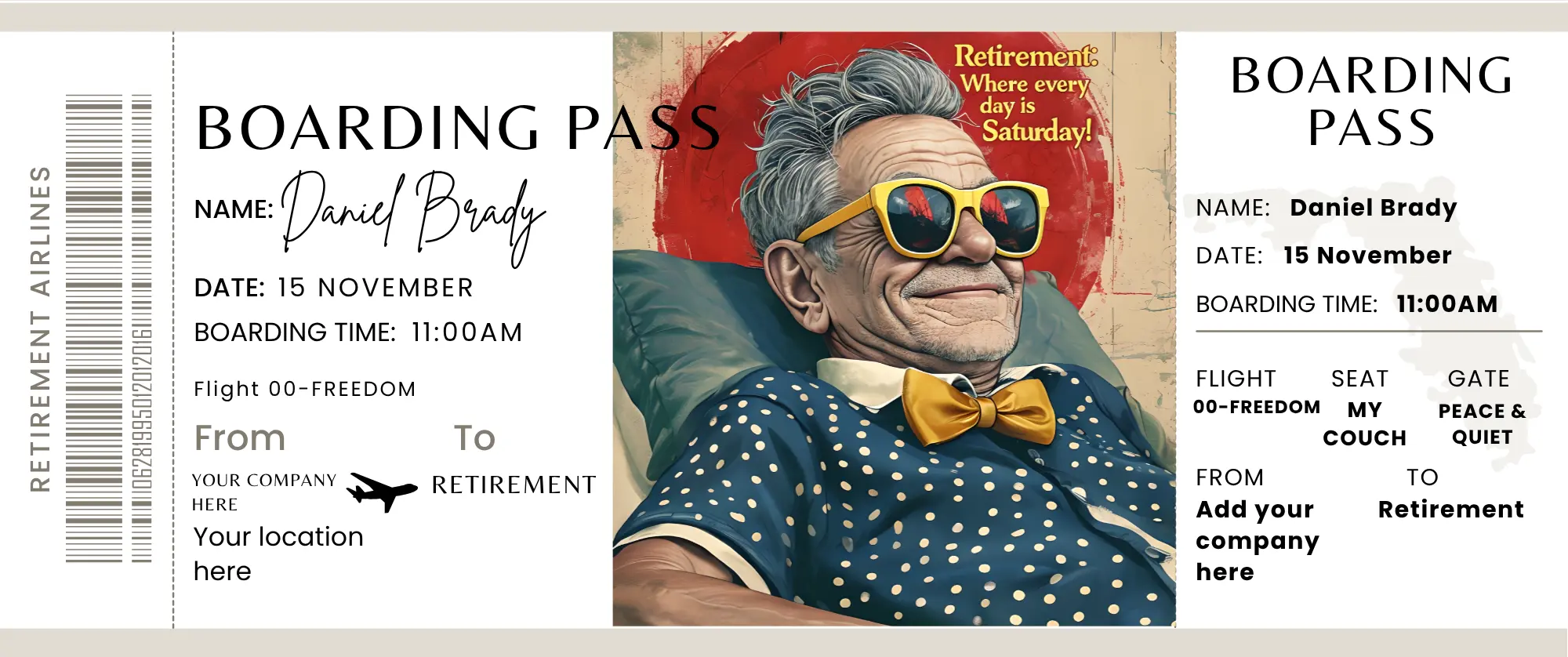 Personalised Retirement Passport & Boarding Pass Gift Set – Unique Farewell Keepsake | Funny Travel-Style Retirement Gift Krevana Personalised Retirement Passport & Boarding Pass Gift Set – Unique Farewell Keepsake | Funny Travel-Style Retirement Gift