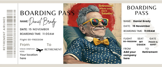 Personalised Retirement Passport & Boarding Pass Gift Set – Unique Farewell Keepsake | Funny Travel-Style Retirement Gift Krevana Personalised Retirement Passport & Boarding Pass Gift Set – Unique Farewell Keepsake | Funny Travel-Style Retirement Gift