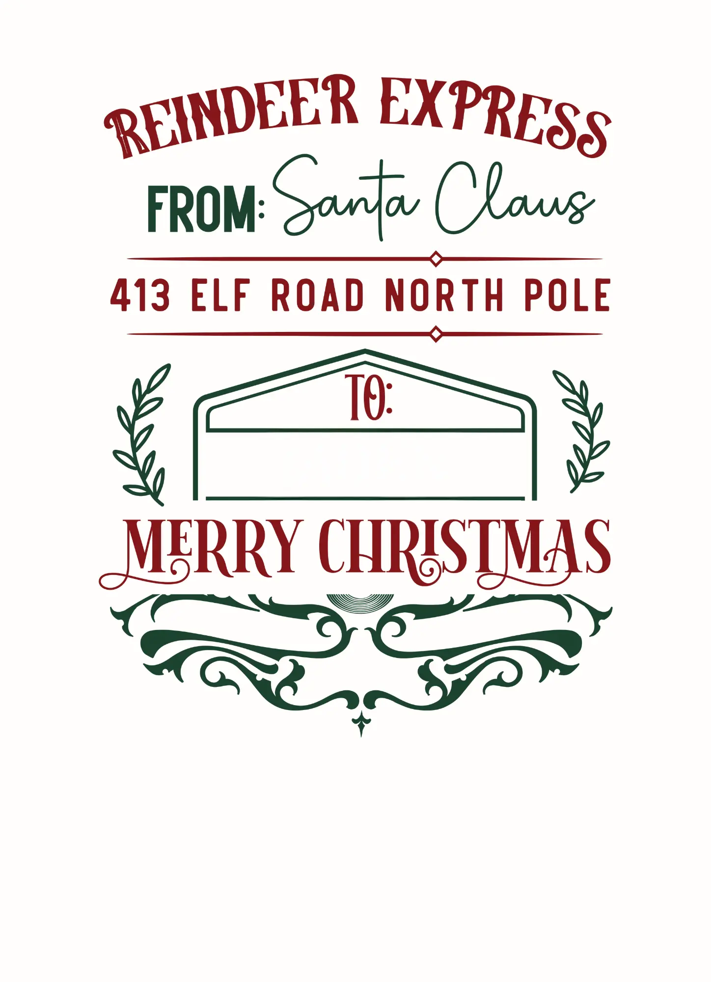 Reindeer Express Christmas Label or Card – From Santa Claus | 4-Pack Personalised North Pole Parcel Stickers (10x15 cm) Krevana Reindeer Express Christmas Label or Card – From Santa Claus | 4-Pack Personalised North Pole Parcel Stickers (10x15 cm)