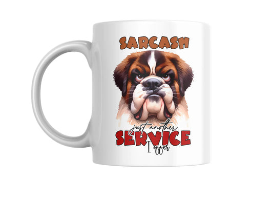 Funny Dog Coffee Mug – “Sarcasm: Just Another Service I Offer” | Grumpy Dog Design | Humorous Gift for Coffee Lovers Krevana Funny Dog Coffee Mug – “Sarcasm: Just Another Service I Offer” | Grumpy Dog Design | Humorous Gift for Coffee Lovers